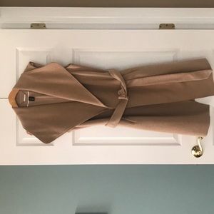 Camel lined long vest/jacket